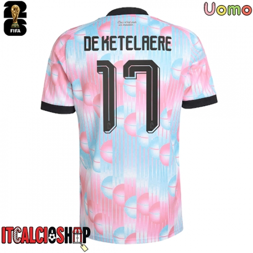 Belgio Charles De Ketelaere #17 Seconda Maglia Mondiali 2026 Manica Corta